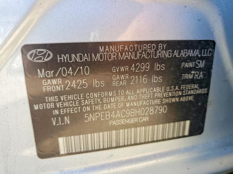 Продажа на аукционе авто 2011 Hyundai Sonata, vin: 5NPEB4AC9BH028790, номер лота: 62229816