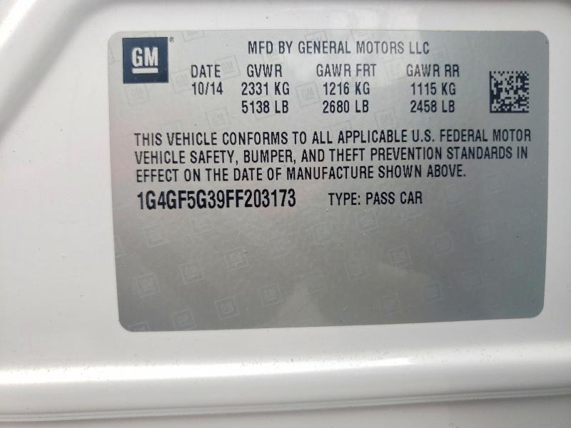 Продажа на аукционе авто 2015 Buick Lacrosse, vin: 1G4GF5G39FF203173, номер лота: 62472466