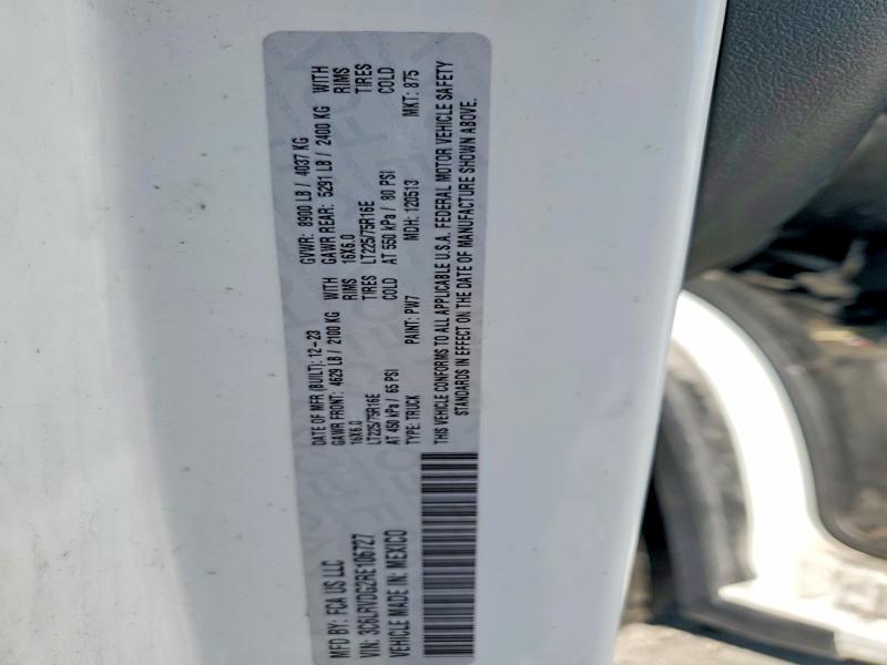 61287596 :رقم المزاد ، 3C6LRVDG2RE106727 vin ، 2024 Ram Promaster 2500 مزاد بيع