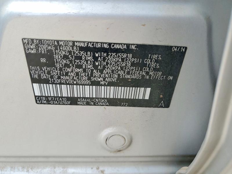 Aukcja sprzedaży 2014 Toyota Rav4, vin: 2T3DFREV0EW169995, numer aukcji: 61746706