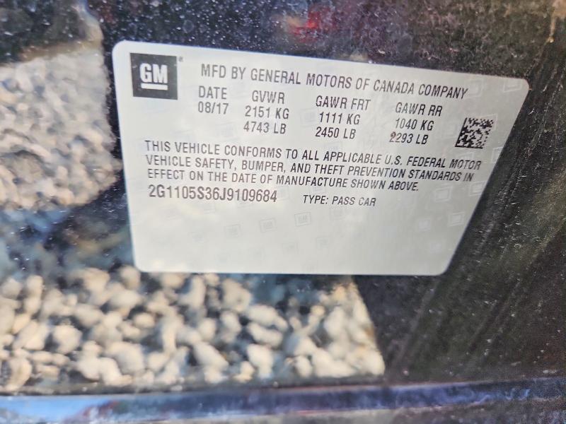 62258826 :رقم المزاد ، 2G1105S36J9109684 vin ، 2018 Chevrolet Impala مزاد بيع