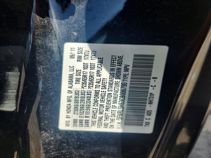 62800146 :رقم المزاد ، 5FNRL5H63CB006790 vin ، 2012 Honda Odyssey مزاد بيع