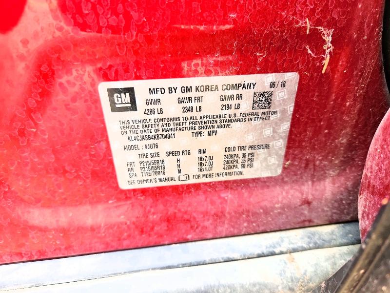 Продаж на аукціоні авто 2019 Buick Encore, vin: KL4CJASB4KB704041, номер лоту: 60231146