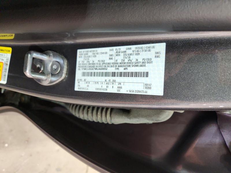 Aukcja sprzedaży 2021 Ford Escape, vin: 1FMCU0G67MUA68852, numer aukcji: 61022816