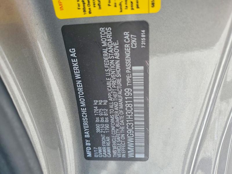 Продаж на аукціоні авто 2017 Mini Cooper, vin: WMWWG9C31H3C81199, номер лоту: 61287076