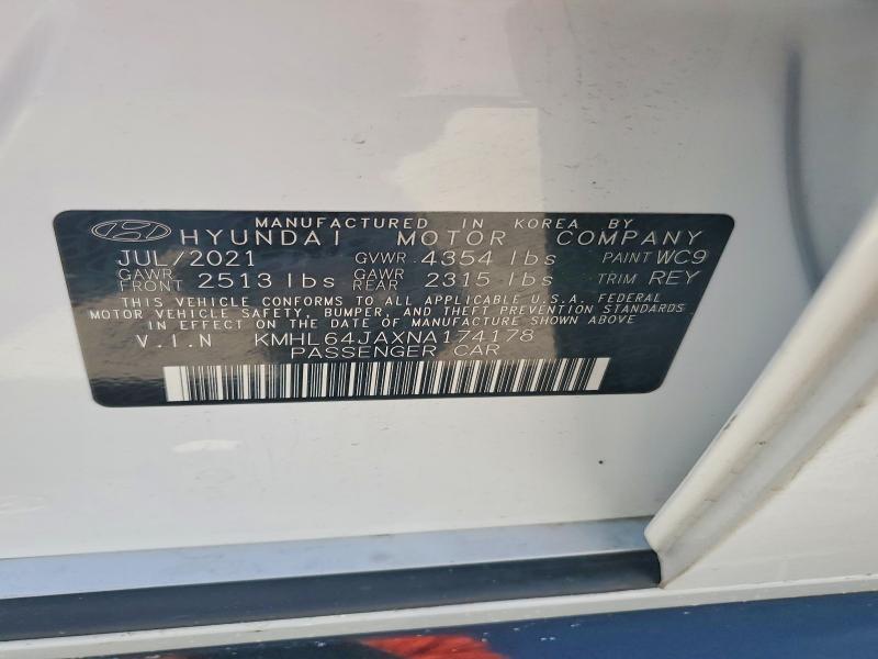 Aukcja sprzedaży 2022 Hyundai Sonata, vin: KMHL64JAXNA174178, numer aukcji: 61802396