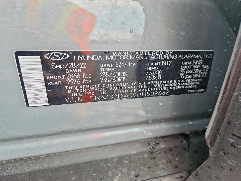 60011196 :رقم المزاد ، 5NMS2DAJ9PH509662 vin ، 2023 Hyundai Santa Fe مزاد بيع