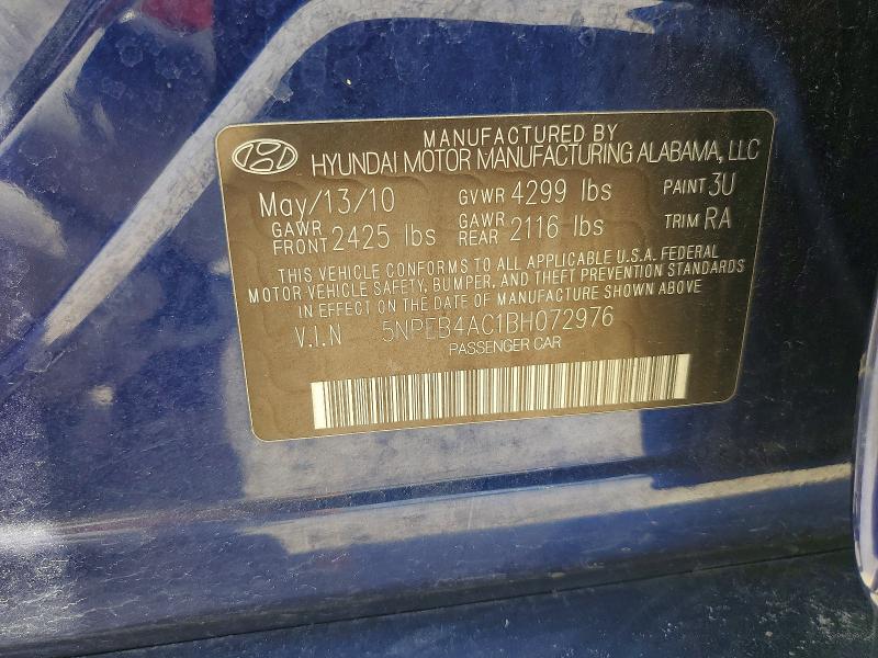 Продажа на аукционе авто 2011 Hyundai Sonata, vin: 5NPEB4AC1BH072976, номер лота: 62510976