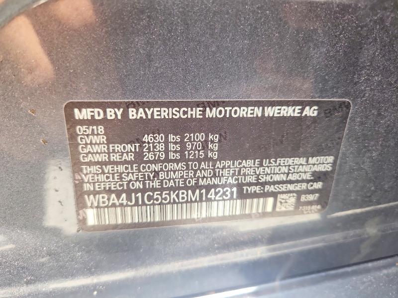 Продажа на аукционе авто 2019 Bmw 430i, vin: WBA4J1C55KBM14231, номер лота: 61838146