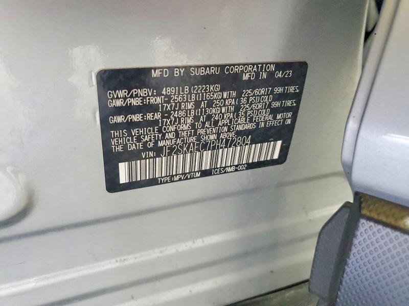 Aukcja sprzedaży 2023 Subaru Forester, vin: JF2SKAEC7PH472804, numer aukcji: 61105046
