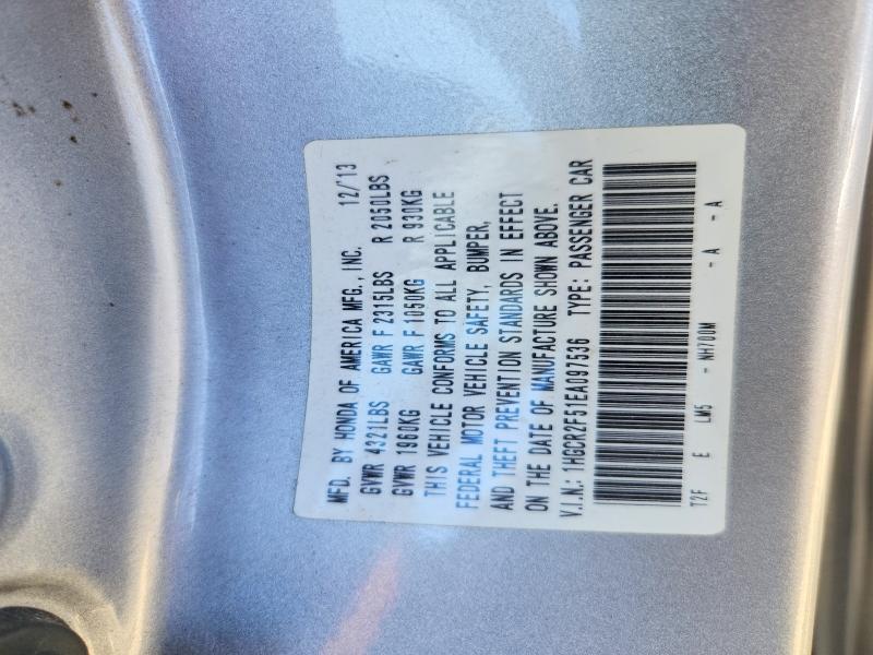 Aukcja sprzedaży 2014 Honda Accord, vin: 1HGCR2F51EA097536, numer aukcji: 63358706