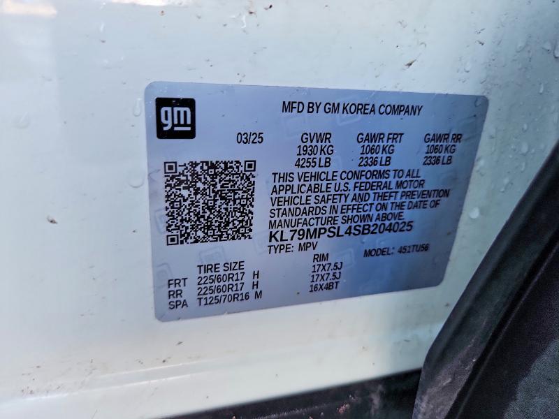 Продажа на аукционе авто 2025 Chevrolet Trailblazer, vin: KL79MPSL4SB204025, номер лота: 60313616