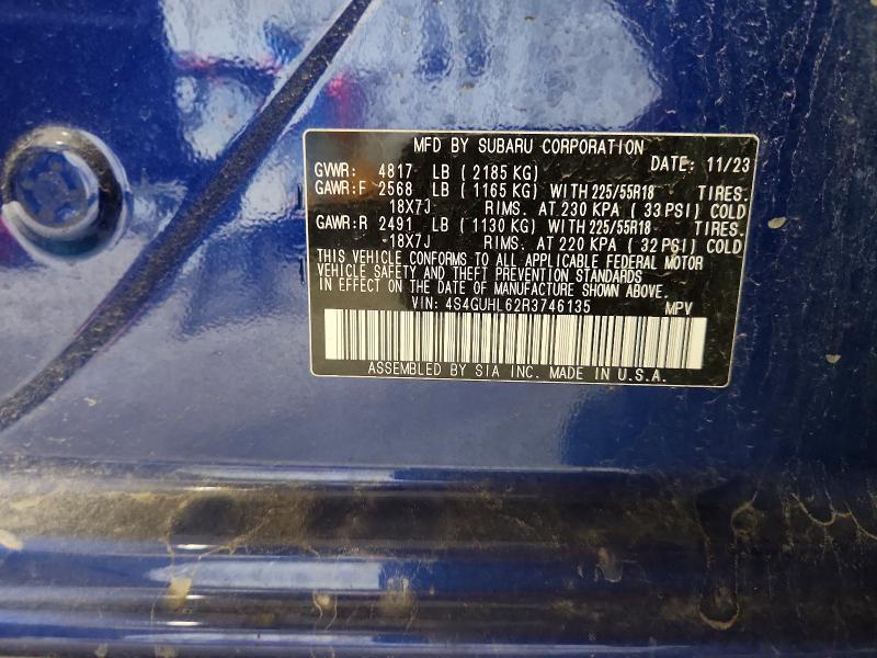 2024 Subaru Crosstrek მანქანა იყიდება აუქციონზე, vin: 4S4GUHL62R3746135, აუქციონის ნომერი: 62126666