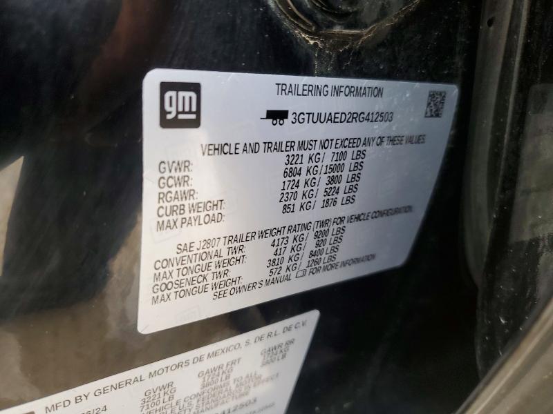 85790885 :رقم المزاد ، 3GTUUAED2RG412503 vin ، 2024 Gmc Sierra مزاد بيع