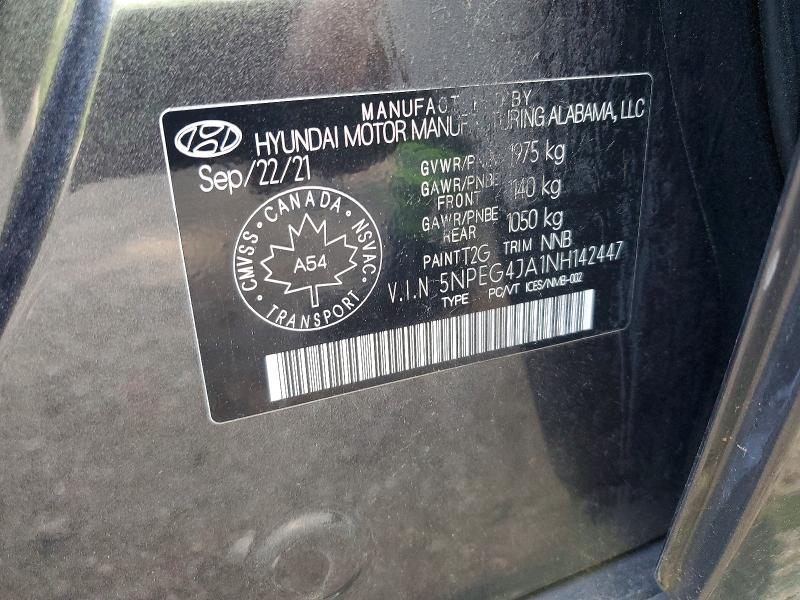 Aukcja sprzedaży 2022 Hyundai Sonata, vin: 5NPEG4JA1NH142447, numer aukcji: 58923576