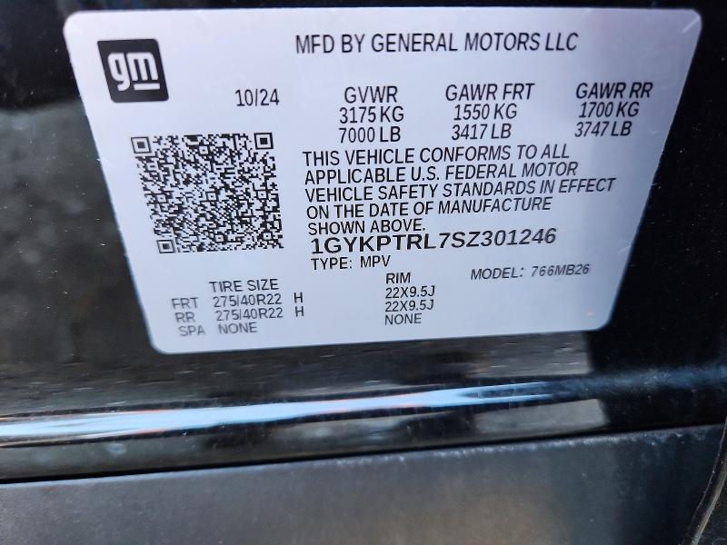 63315746 :رقم المزاد ، 1GYKPTRL7SZ301246 vin ، 2025 Cadillac Lyriq مزاد بيع