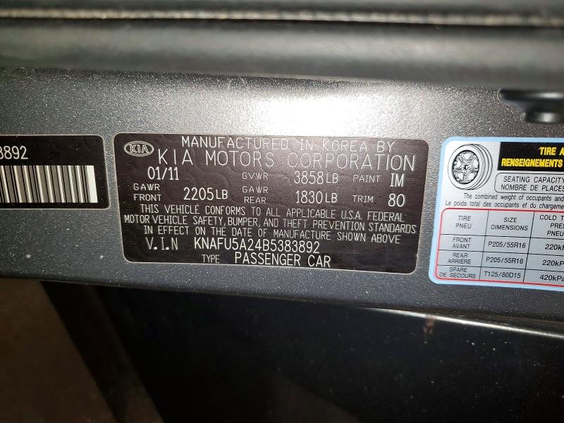 Aukcja sprzedaży 2011 Kia Forte, vin: KNAFU5A24B5383892, numer aukcji: 59275916