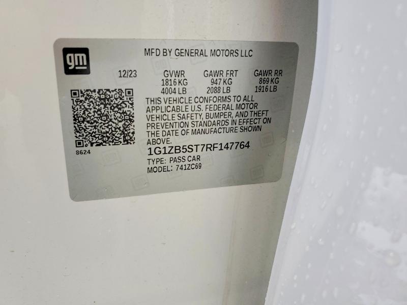 61574096 :رقم المزاد ، 1G1ZB5ST7RF147764 vin ، 2024 Chevrolet Malibu مزاد بيع