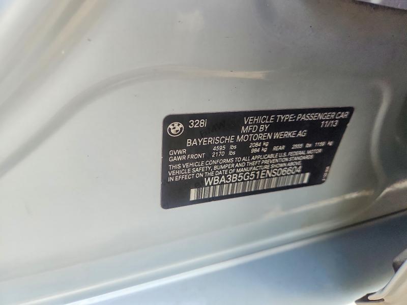2014 Bmw 328 მანქანა იყიდება აუქციონზე, vin: WBA3B5G51ENS06604, აუქციონის ნომერი: 60674976