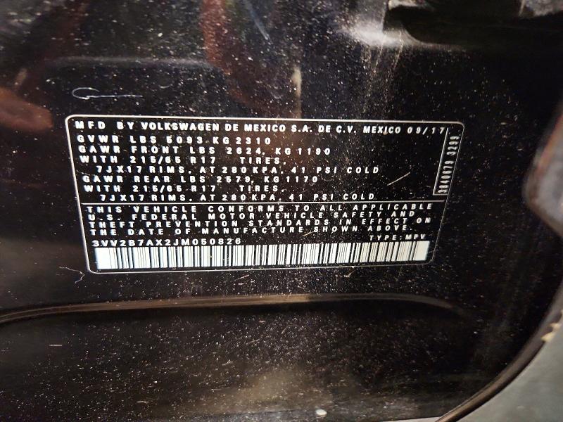 60824786 :رقم المزاد ، 3VV2B7AX2JM050826 vin ، 2018 Volkswagen Tiguan مزاد بيع