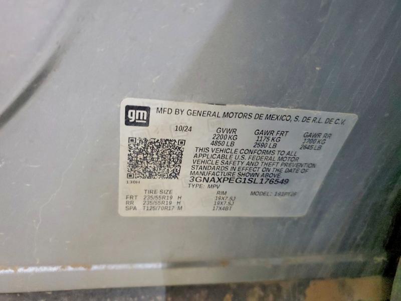 58971156 :رقم المزاد ، 3GNAXPEG1SL176549 vin ، 2025 Chevrolet Equinox مزاد بيع