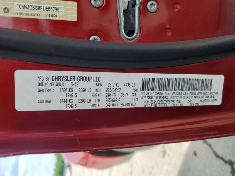 60464886 :رقم المزاد ، 1C4NJCBB8ED566796 vin ، 2014 Jeep Compass مزاد بيع