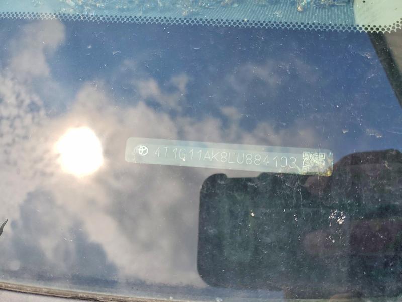 2020 Toyota Camry მანქანა იყიდება აუქციონზე, vin: 4T1G11AK8LU884103, აუქციონის ნომერი: 59580186