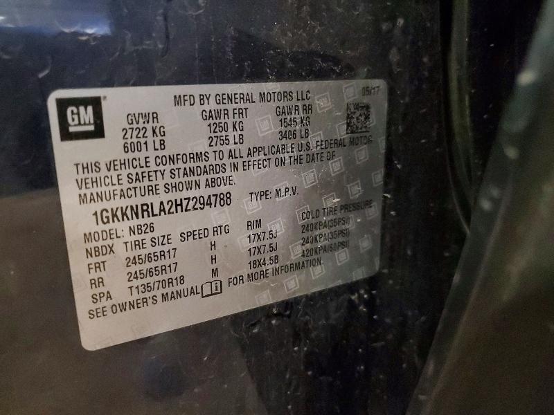 2017 Gmc Acadia მანქანა იყიდება აუქციონზე, vin: 1GKKNRLA2HZ294788, აუქციონის ნომერი: 60288076