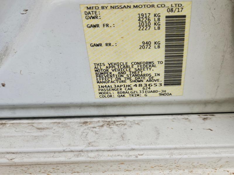 62862766 :رقم المزاد ، 1N4AL3AP1HC483653 vin ، 2017 Nissan Altima مزاد بيع