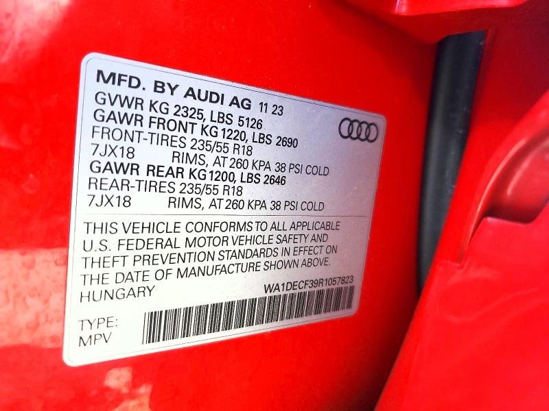 Продажа на аукционе авто 2024 Audi Q3, vin: WA1DECF39R1057823, номер лота: 61566676
