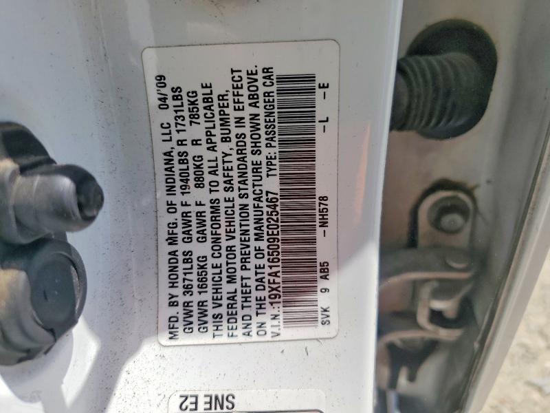 Aukcja sprzedaży 2009 Honda Civic, vin: 19XFA16509E025467, numer aukcji: 61345586