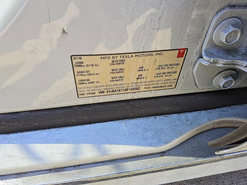 Aukcja sprzedaży 2016 Tesla Model S, vin: 5YJSA1E11GF149302, numer aukcji: 61628806