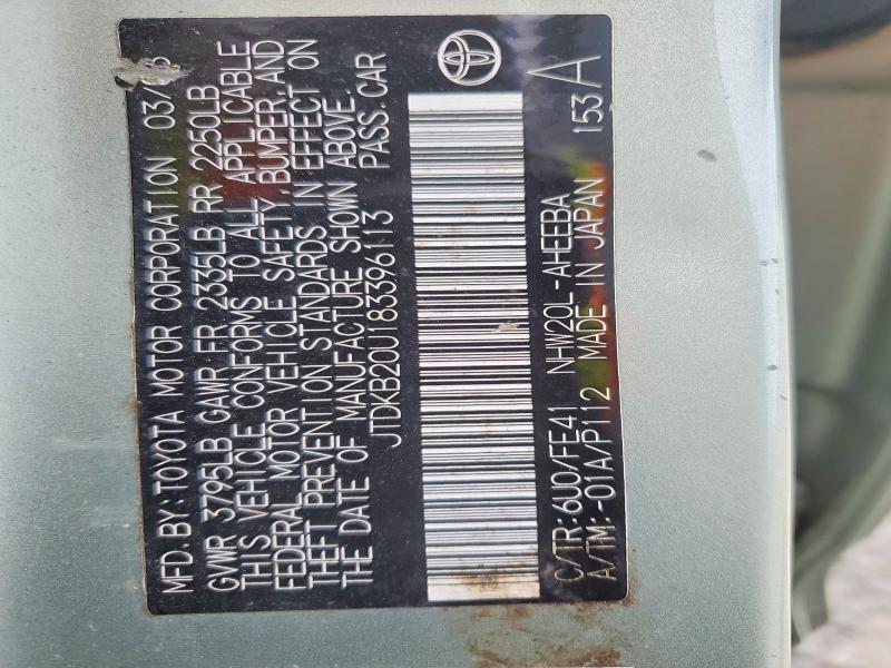 59314526 :رقم المزاد ، JTDKB20U183396113 vin ، 2008 Toyota Prius مزاد بيع