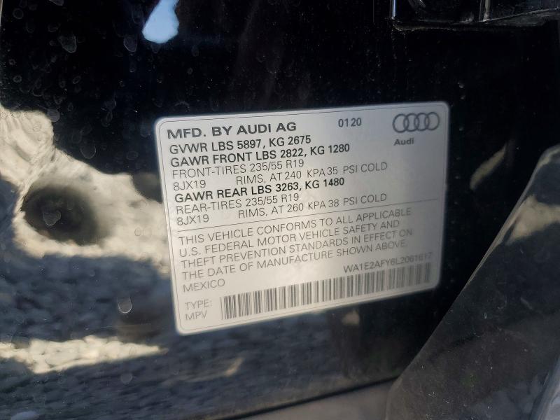 61723706 :رقم المزاد ، WA1E2AFY6L2061617 vin ، 2020 Audi Q5 E مزاد بيع