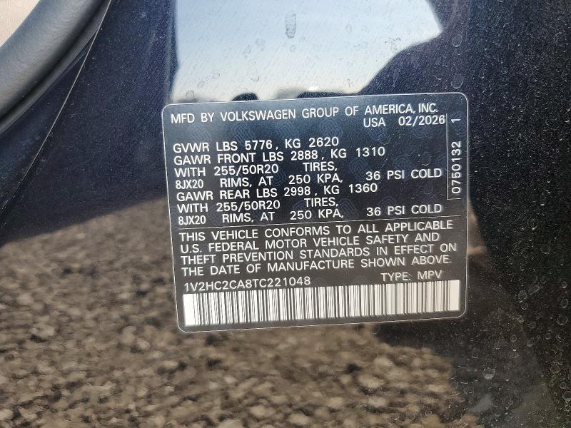 Aukcja sprzedaży 2026 Volkswagen Atlas Cross Sport, vin: 1V2HC2CA8TC221048, numer aukcji: 63416116