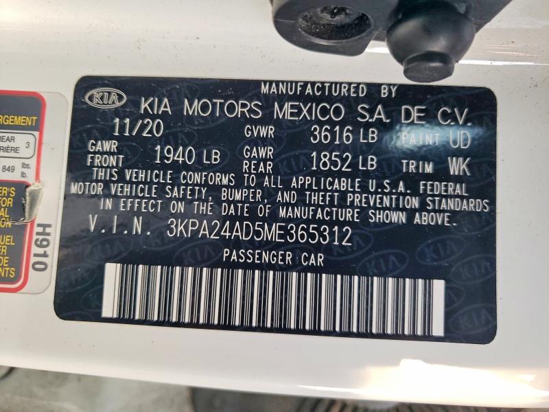 Aukcja sprzedaży 2021 Kia Rio, vin: 3KPA24AD5ME365312, numer aukcji: 62156936