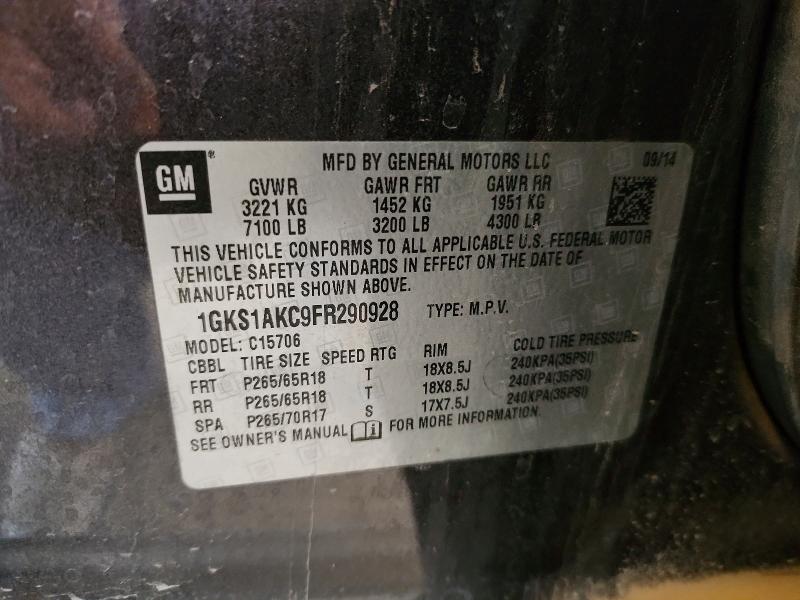 Auction sale of the 2015 Gmc Yukon, vin: 1GKS1AKC9FR290928, lot number: 59823396
