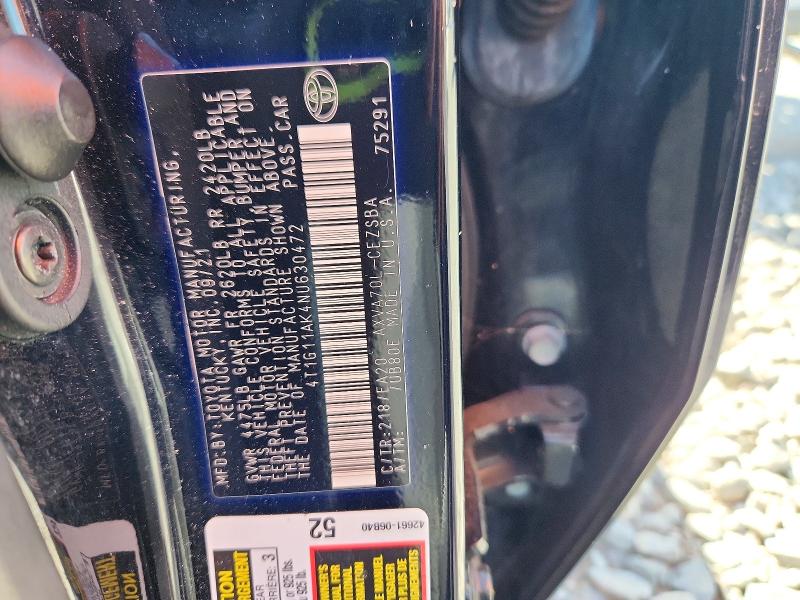 Продаж на аукціоні авто 2022 Toyota Camry, vin: 4T1G11AK4NU630472, номер лоту: 62379616