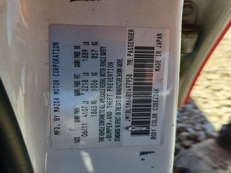 Aukcja sprzedaży 2011 Mazda 3, vin: JM1BL1M64B1497958, numer aukcji: 62644066