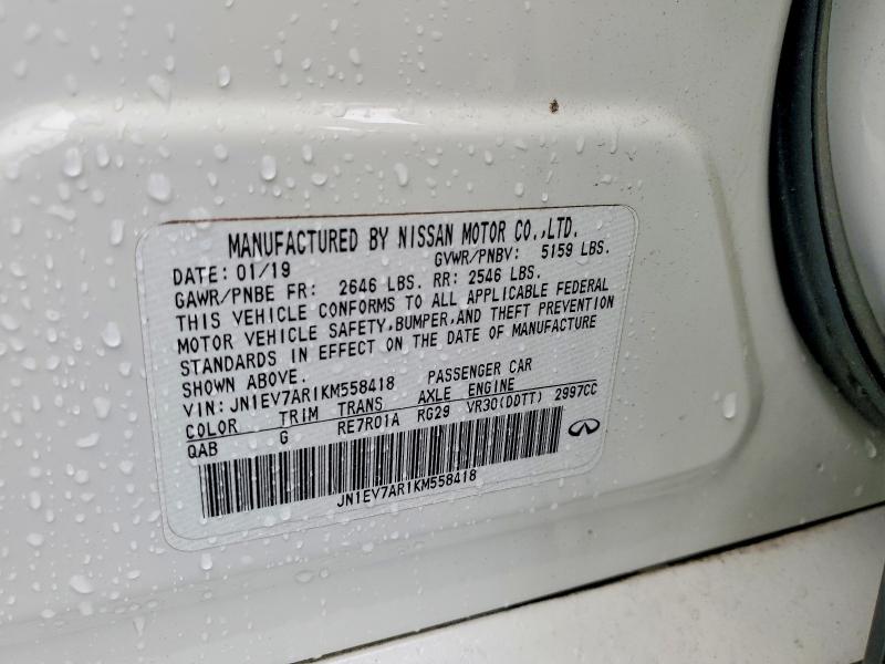 60033386 :رقم المزاد ، JN1EV7AR1KM558418 vin ، 2019 Infiniti Q50 مزاد بيع