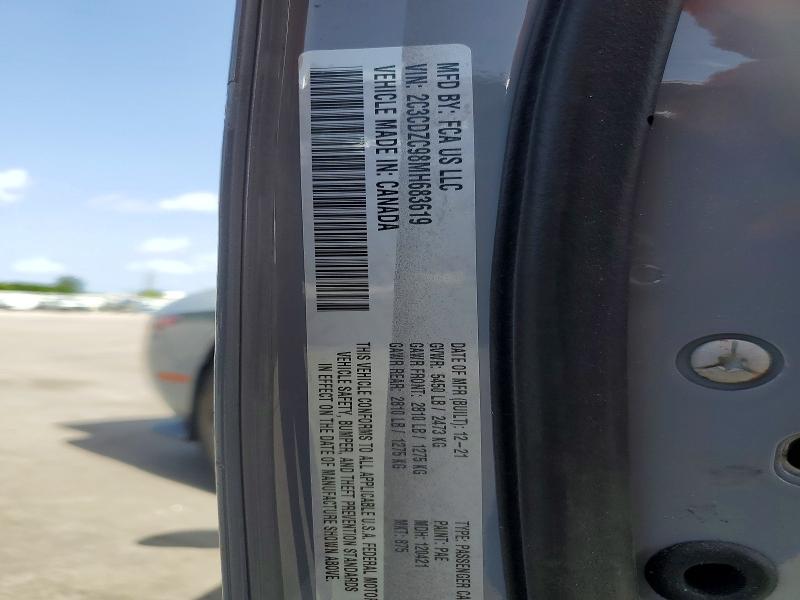 2021 Dodge Challenger მანქანა იყიდება აუქციონზე, vin: 2C3CDZC98MH683619, აუქციონის ნომერი: 59293746