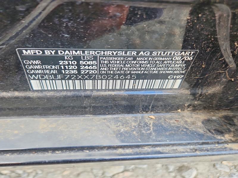 Aukcja sprzedaży 2007 Mercedes-benz E, vin: WDBUF72XX7B024645, numer aukcji: 63473086