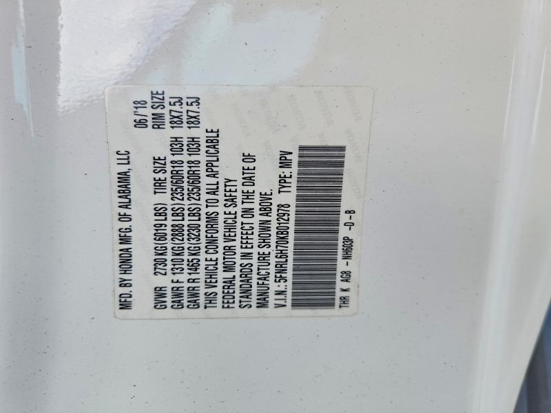 Aukcja sprzedaży 2019 Honda Odyssey, vin: 5FNRL6H70KB012978, numer aukcji: 61727856