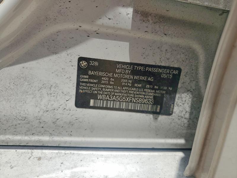 60616446 :رقم المزاد ، WBA3A5G5XFNS89633 vin ، 2015 Bmw 328 مزاد بيع