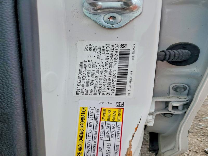 Продаж на аукціоні авто 2026 Honda Civic, vin: 2HGFE2F28TH514373, номер лоту: 60117336