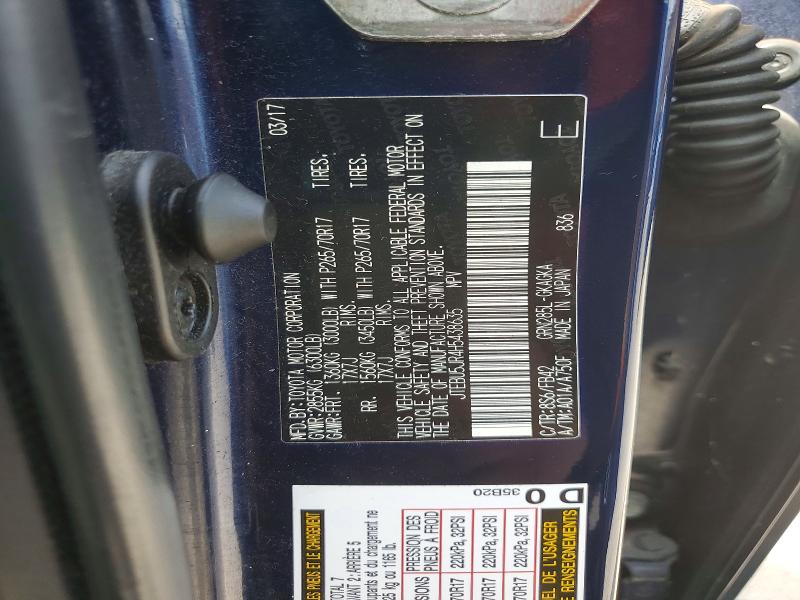 Aukcja sprzedaży 2017 Toyota 4runner, vin: JTEBU5JR4H5438635, numer aukcji: 59814206