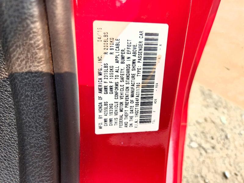 Продажа на аукционе авто 2015 Honda Accord, vin: 1HGCT1B84FA011780, номер лота: 61069836
