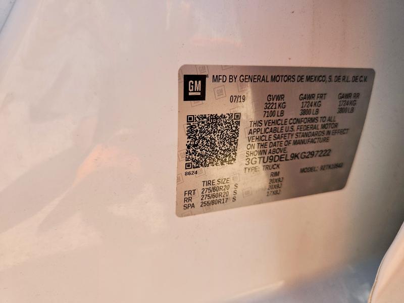 Продажа на аукционе авто 2019 Gmc Sierra, vin: 3GTU9DEL9KG297222, номер лота: 63192126