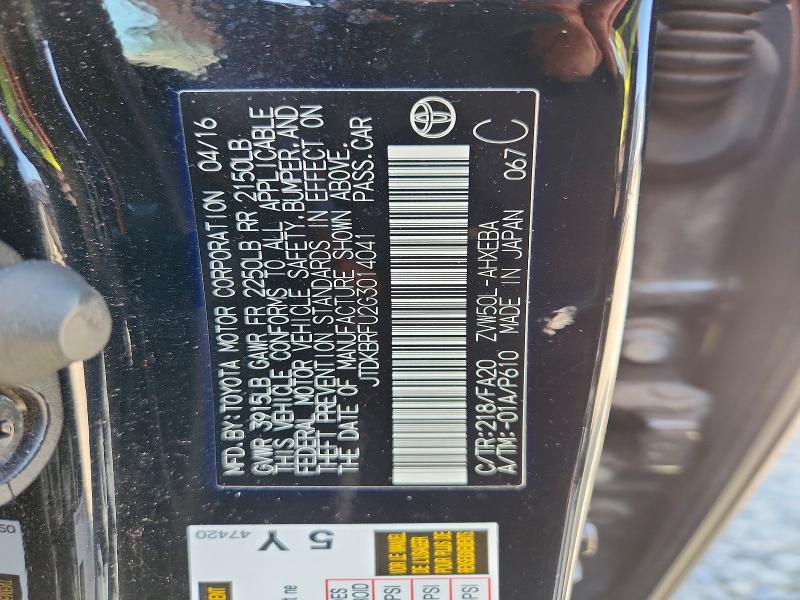 Продаж на аукціоні авто 2016 Toyota Prius, vin: JTDKBRFU2G3014041, номер лоту: 60506286