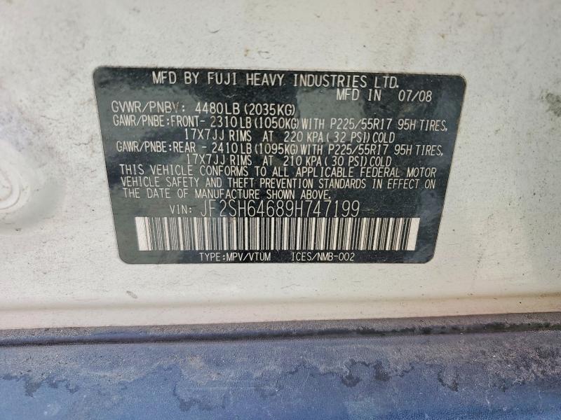 Auction sale of the 2009 Subaru Forester, vin: JF2SH64689H747199, lot number: 59910606